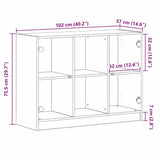 Sideboard Black Oak 100 x 37 x 75.5 cm 3329302