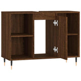 Bathroom Cabinet Brown Oak 80x33x60 cm Engineered Wood 831627