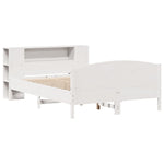 ZNTS Bookcase Bed without Mattress White 160x200cm Solid Wood Pine 3323060
