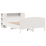 Bookcase Bed without Mattress White 140x190cm Solid Wood Pine 3323072