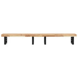 Basin Shelf Wall Mounted Steel and Solid Wood Acacia 3302705
