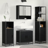 Bathroom Furniture Set 3 pcs Black Oak Engineered Wood 3402520
