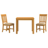 Dining Set 3 pcs Beige Solid Oak Wood 3430315