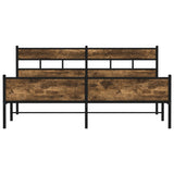 Metal Bed Frame without Mattress Smoked Oak 183x213 cm 3308492