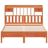 Bookcase Bed without Mattress Wax Brown 140x200 cm Solid Wood Pine 3322911