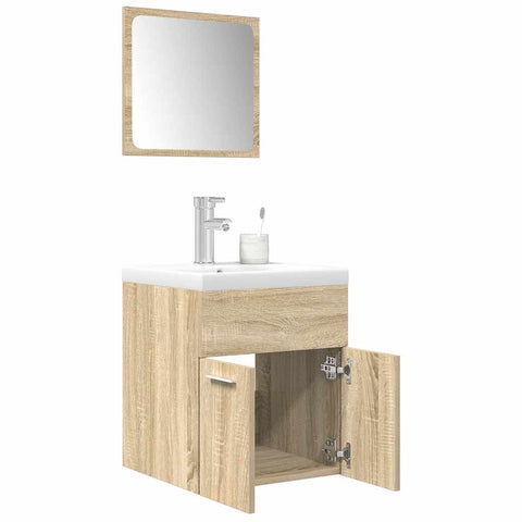 3 Piece Bathroom Furniture Set Sonoma Oak Engineered Wood 3325017