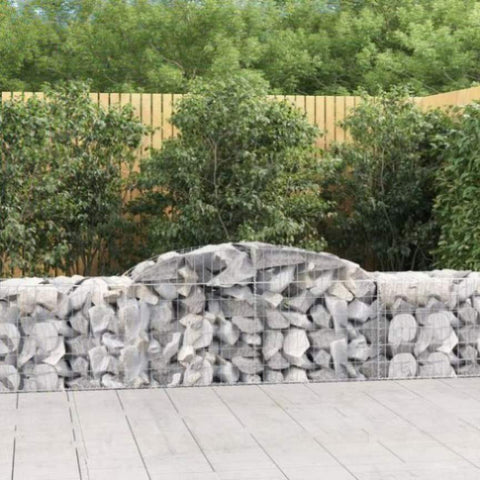 Arched Gabion Baskets 8 pcs 300x50x60/80 cm Galvanised Iron 3146671