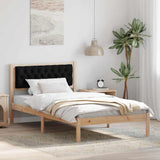 Bed Frame with Headboard Black 100 x 200 cm Solid Pine Wood 878211