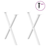 ZNTS Dining Table Legs X-Shaped 2 pcs White 80x cm Steel 4012921