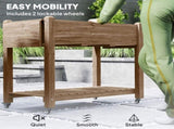 46 x 94cm Wooden Raised Planter, with Shelves - Carbonised T3398P320183