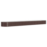 Garden Raised Bed Galvanised Steel 512x80x36 cm Brown 318940