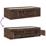 Daybed with Drawers without Mattress Brown Oak 100x200 cm 3280243