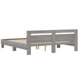 Bed Frame with LED without Mattress Grey Sonoma 180x200 cm Super King 3207530