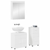 Bathroom Furniture Set TULUM 3 pcs High Gloss White 3398028
