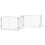 Dog Gate with Door Foldable 4 Panels White 320 cm Poplar Wood 352217