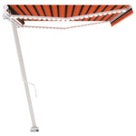 ZNTS Manual Retractable Awning with LED 500x300 cm Orange and Brown 3069585