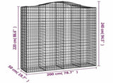 Arched Gabion Baskets 4 pcs 200x50x220/240 cm Galvanised Iron 3145768