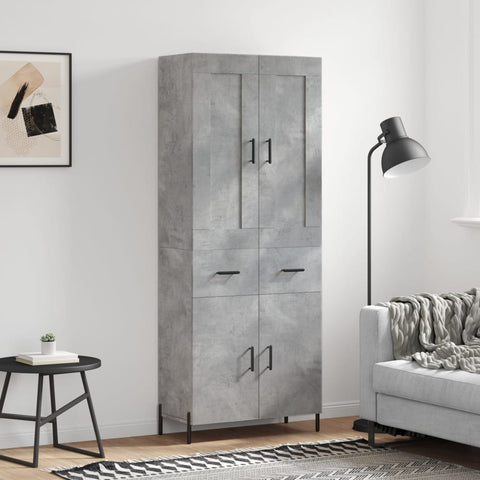 Highboard Concrete Grey 69.5x34x180 cm Engineered Wood 3199885