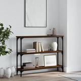 Console Table Brown Oak 100x22.5x75 cm Engineered Wood 834029