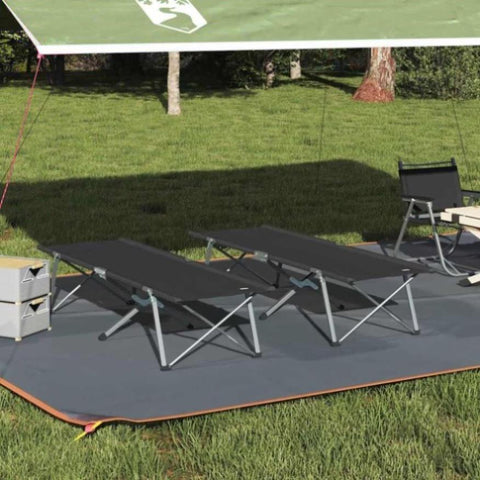 Folding Camping Bed 2 pcs Black 62 x 194 x 42 cm Oxford fabric 42003123