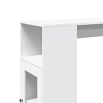 ZNTS Bar Table with Racks White 101x40x103.5 cm Engineered Wood 854364