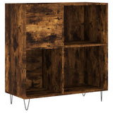Record Cabinet Smoked Oak 84.5x38x89 cm Engineered Wood 831777
