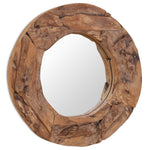 ZNTS Decorative Mirror Teak 60 cm Round 244560