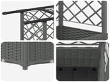 Raised Bed with Trellis and Roof Light Grey 163.5 x 40 x 136 cm 42032597