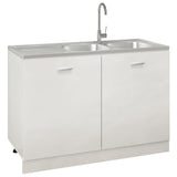 Kitchen Sink with Double Sinks Silver 1200x500x155 mm Stainless Steel 147238