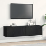 TV Cabinet Black Oak 120x30x30.5 cm Engineered Wood 862011
