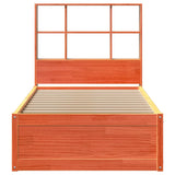 Bed Frame without Mattress Wax Brown 75x190 cm Small Single Solid Wood Pine 3323481
