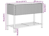 Garden Planter with Shelf Brown Poly Rattan 366388