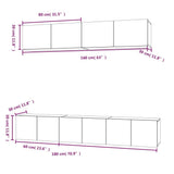 5 Piece TV Cabinet Set Smoked Oak Engineered Wood 3114427
