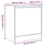 Shoe Cabinet Concrete Grey 60x34x63.5 cm Engineered Wood 839941