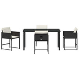 Garden Dining Set 5 pcs Black Poly Rattan 3380714