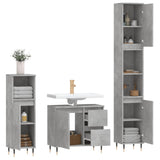 ZNTS 3 Piece Bathroom Furniture Set Concrete Grey Engineered Wood 3190217
