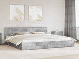 Bed Frame Concrete Grey 200 x 200 cm Engineered Wood 3410857
