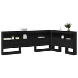 Storage Headboard with Shelf Black Oak 120 cm Engineered Wood 3335478