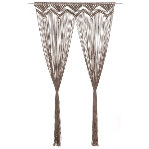 ZNTS Macrame Curtain Taupe 140x240 cm Cotton 323980