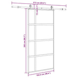 Sliding Door with Hardware Set Black 102,5x205 cm Tempered Glass 3375980