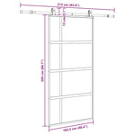 Sliding Door with Hardware Set Black 102.5x205 cm Tempered Glass 3375980