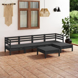 6 Piece Garden Lounge Set Solid Pinewood Black 3082686