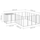 Dog Kennel Silver 8.47 m Steel 3082219