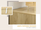 Chest of Four Rattan Weave Panel Drawers - Wood-Effect T3398P343297