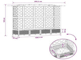 Raised Bed with Trellis and Roof Light Grey 203.5 x 40 x 123 cm 42032583