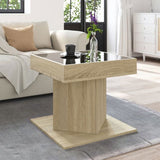 Coffee Table with LED Sonoma Oak 50x50x45 cm Engineered Wood 847562
