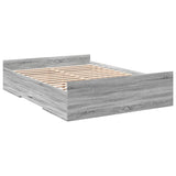 Bed Frame with Drawers without Mattress Grey Sonoma 120x200 cm 3280305