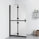 Foldable Walk-in Shower Wall Frosted ESG Glass 120x190 cm 151197