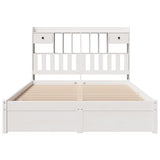 Bookcase Bed without Mattress White 140x200cm Solid Wood Pine 3322420