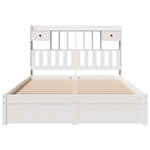 Bookcase Bed without Mattress White 140x190cm Solid Wood Pine 3322412
